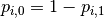 p_{i,0} = 1 - p_{i,1}