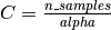 C = \frac{n\_samples}{alpha}