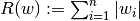 R(w) := \sum_{i=1}^{n} |w_i|